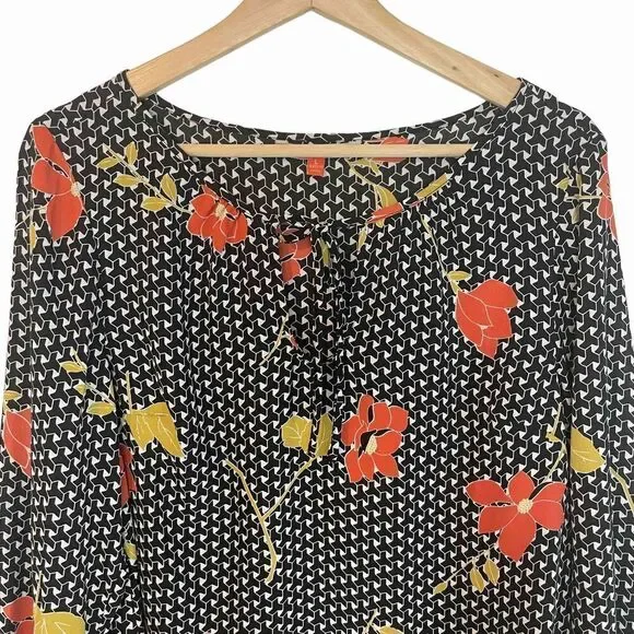 ModCloth Keyhole Floral Blouse Top - Picture 2 of 8